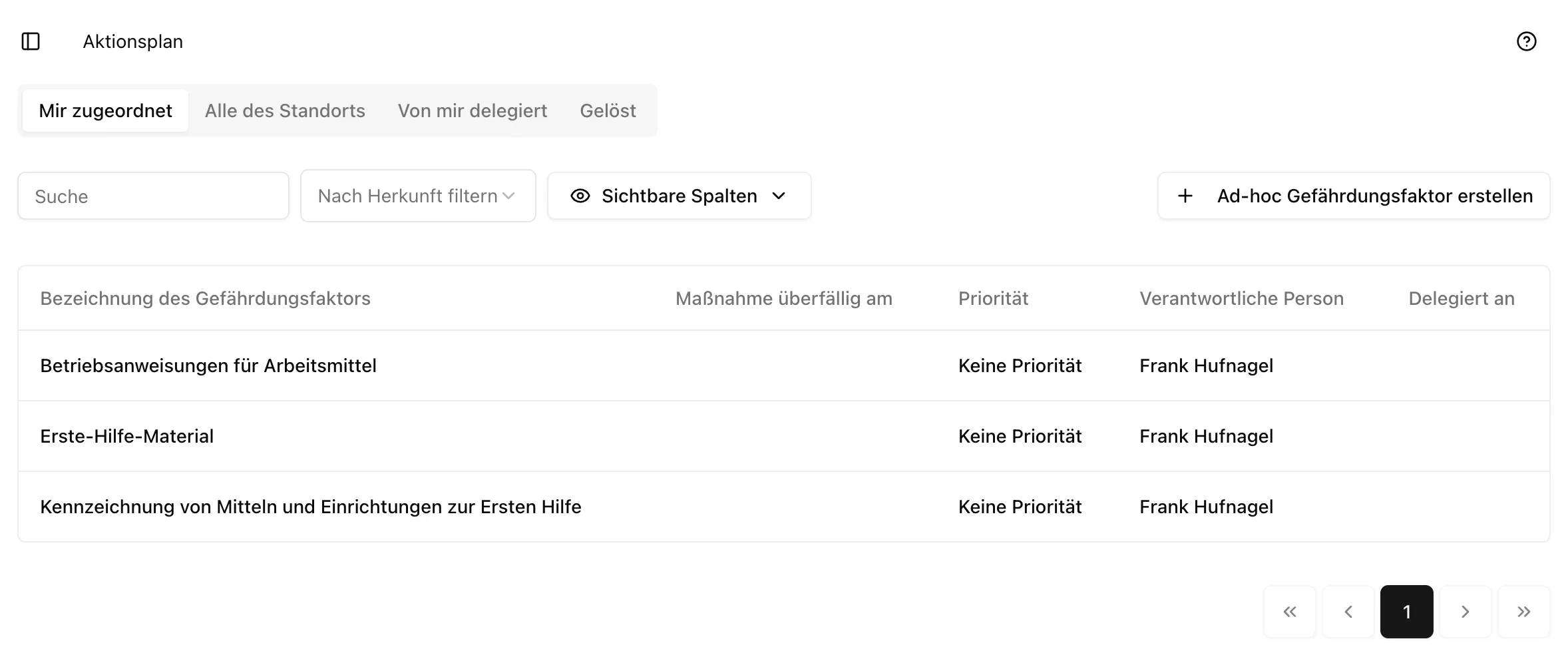 Aktionsplan Übersicht