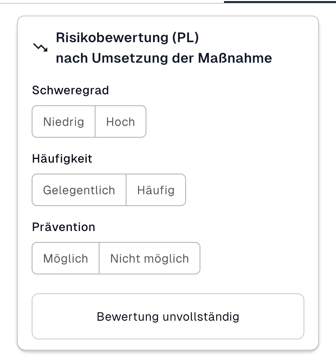 Risikobewertung nach Umsetzung