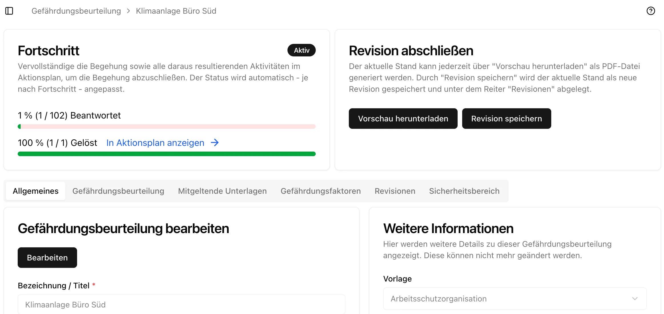 Gefährdungsbeurteilung Details