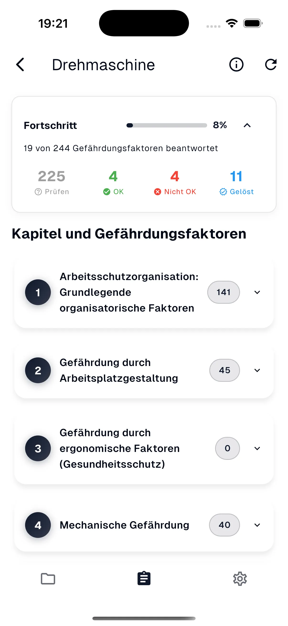 Kapitel und Fortschritt