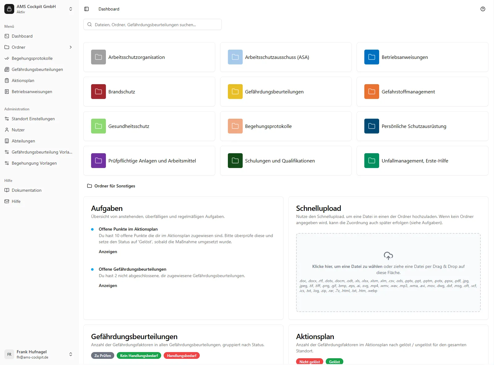Dashboard Übersicht