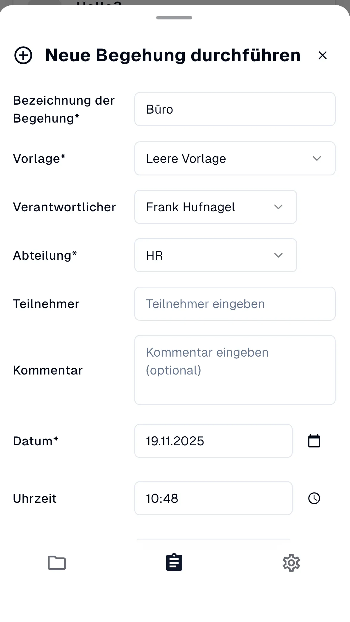 Neues Begehungsprotokoll