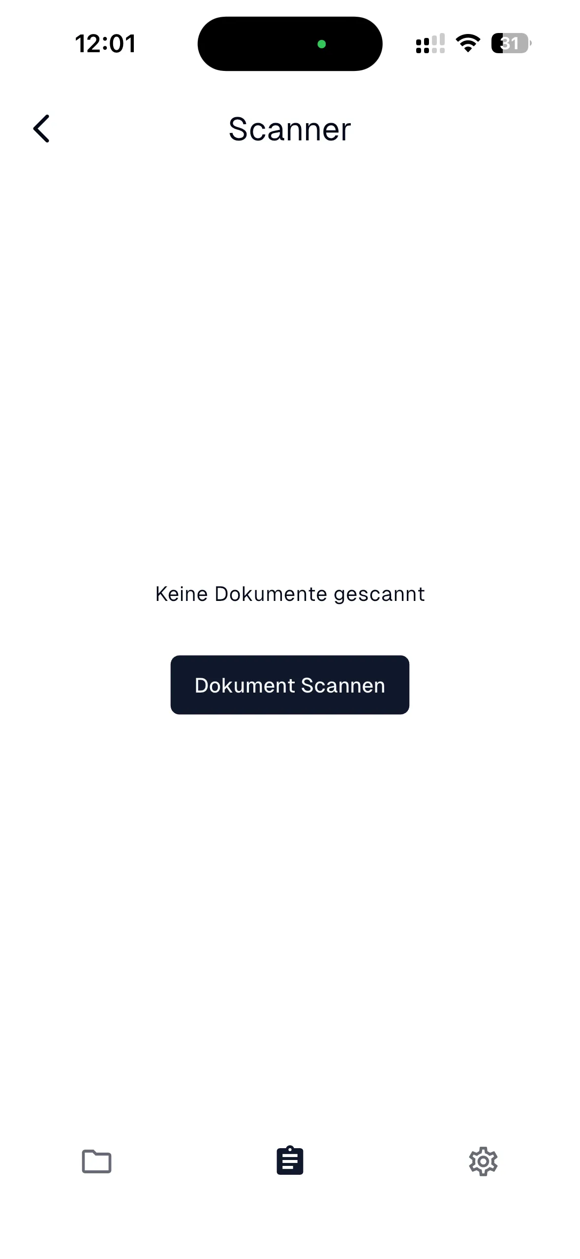 Scanner-Startansicht