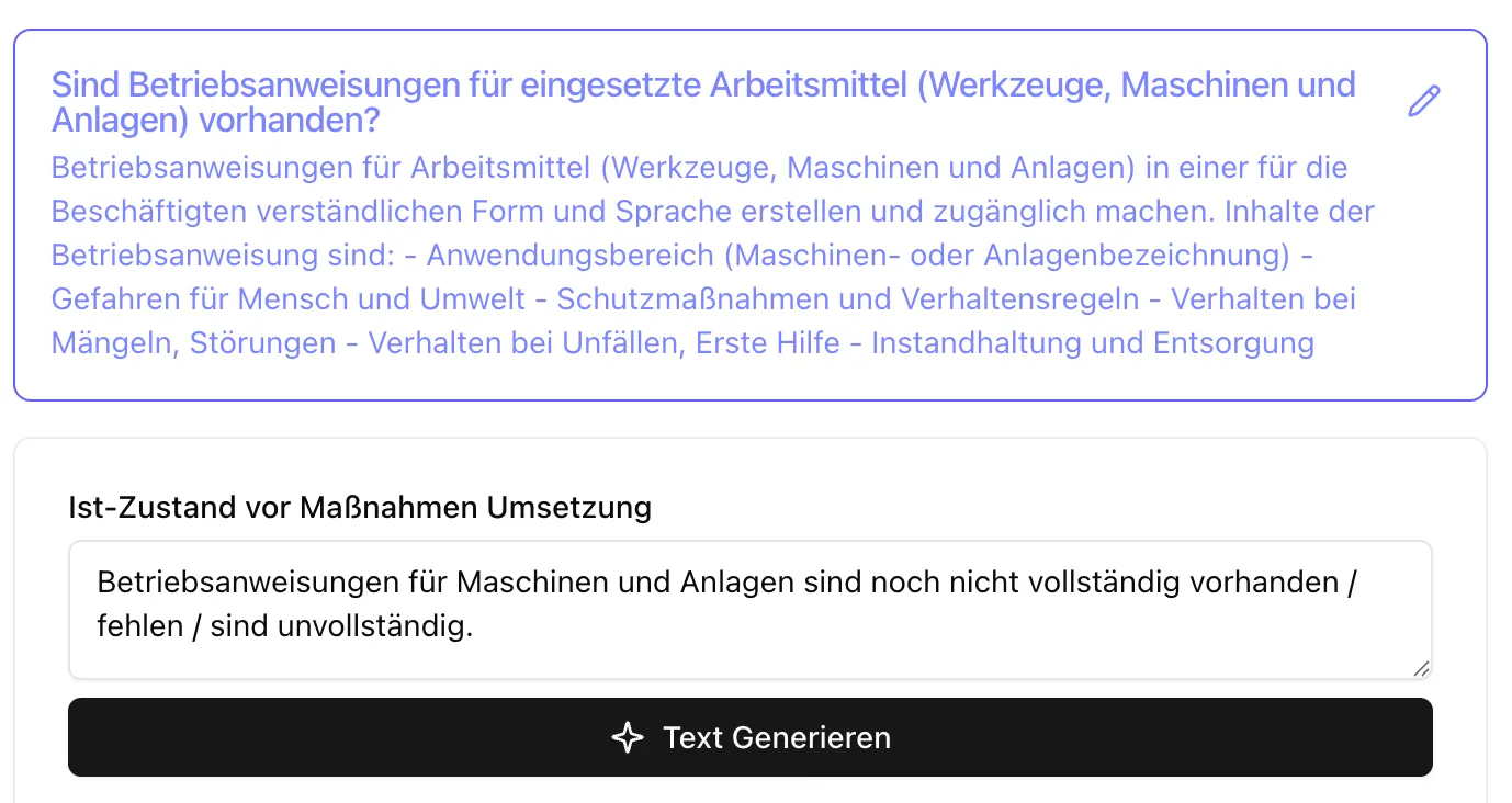 Gefährdungsfaktor bewerten Abweichung