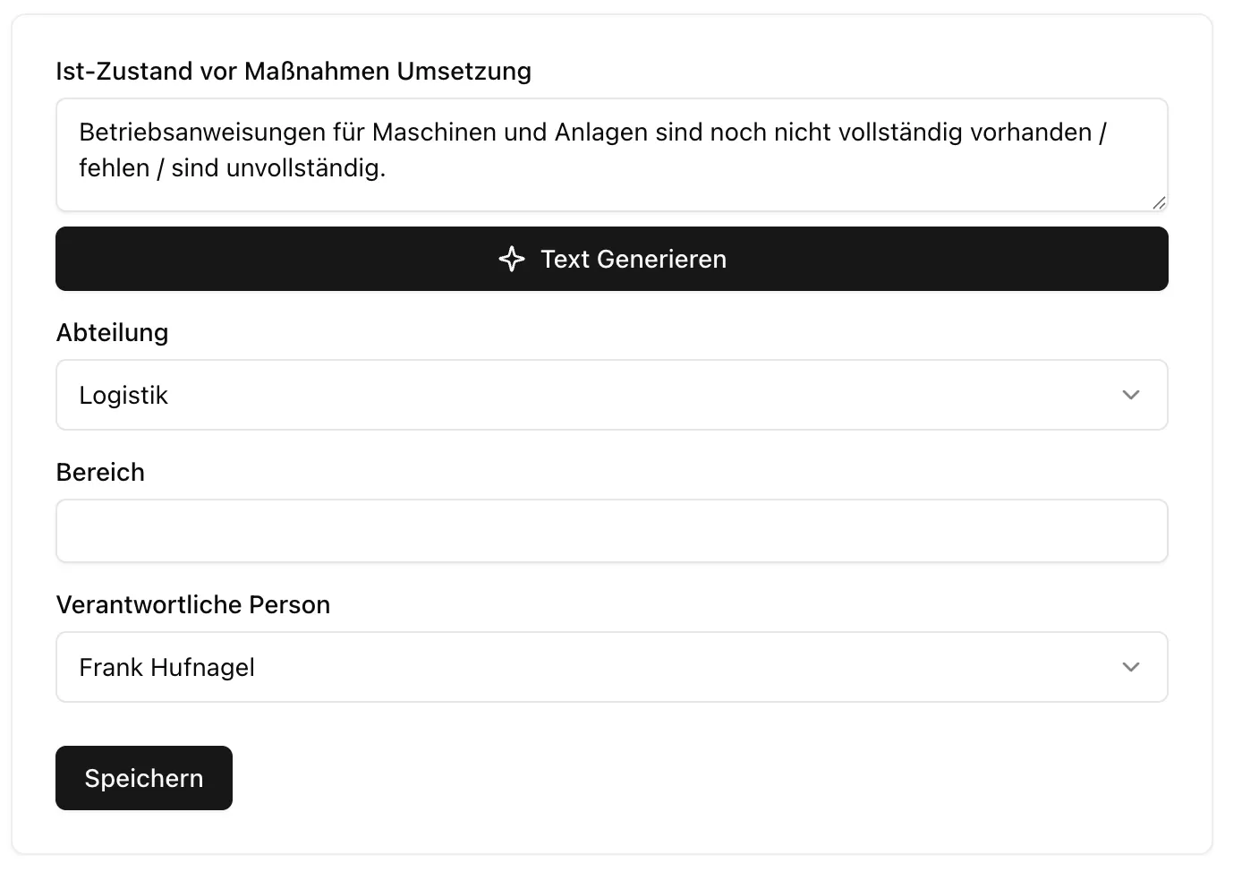 Gefährdungsfaktor bewerten Abweichung