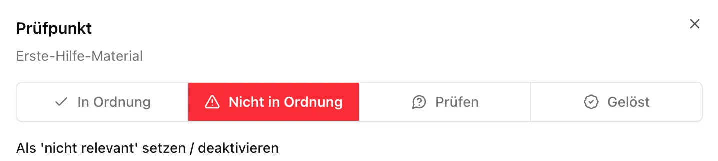 Prüfpunkt bewerten Details