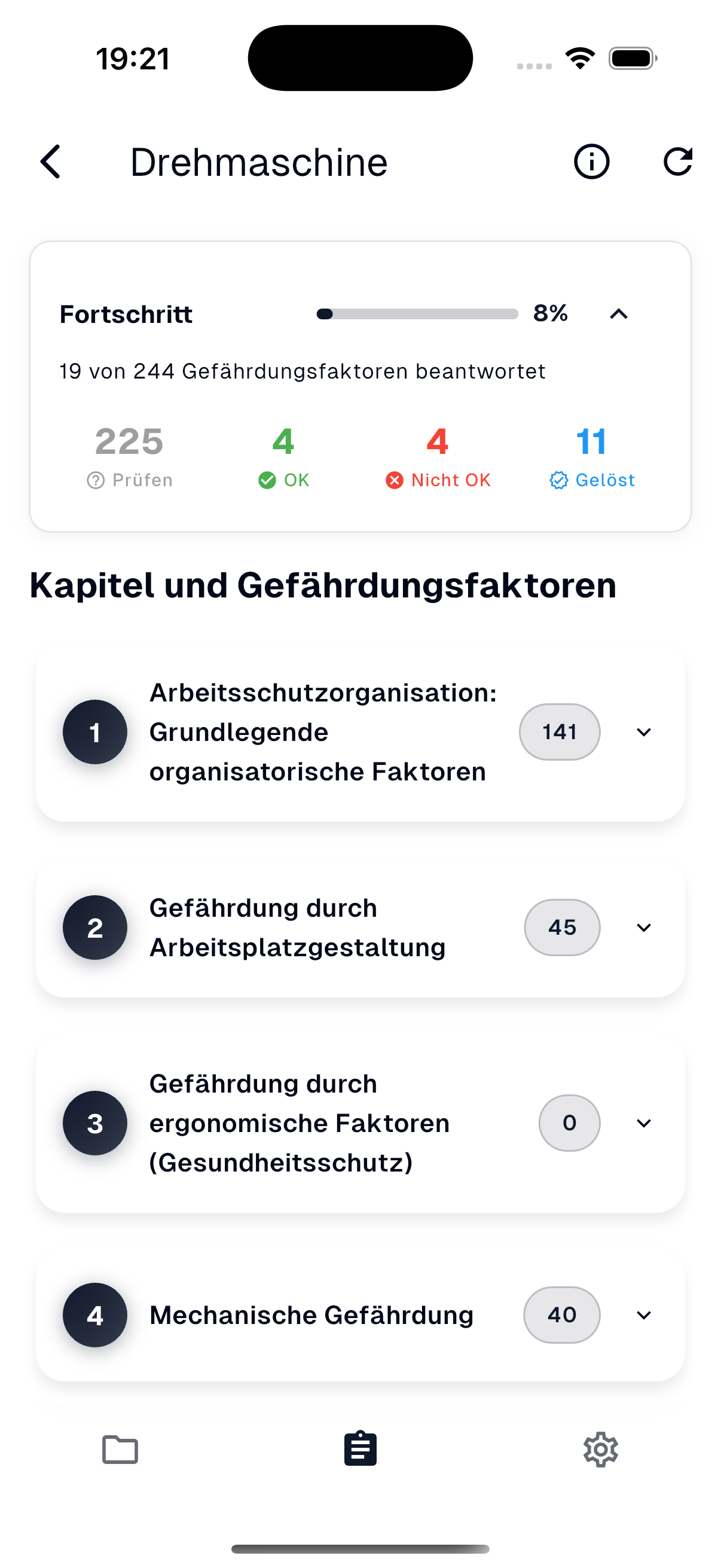 Kapitel und Fortschritt
